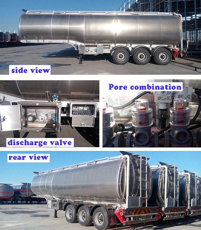 3 Axle 42000L Aluminum Fuel Tank Trailer with Air Bag Suspension Made in China