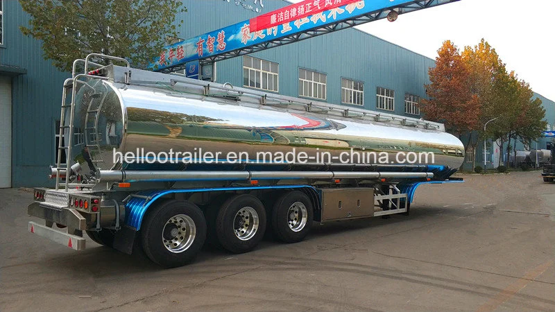 3 Axle 42000L Aluminum Fuel Tank Trailer with Air Bag Suspension Made in China