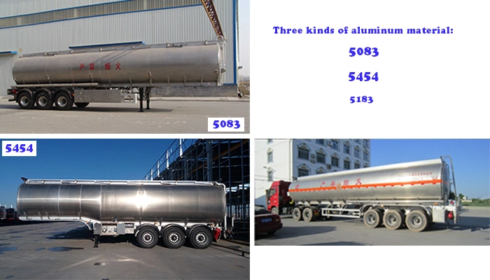 3 Axle 42000L Aluminum Fuel Tank Trailer with Air Bag Suspension Made in China