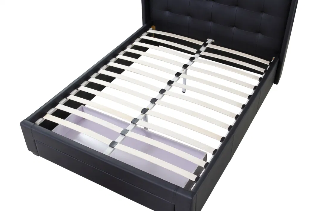 Free Sample Platform up-Holstered Upholstered King Queen Size Bed Frame