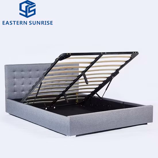 Marco de cama de almacenamiento de terciopelo de cuero de tela de muebles de dormitorio de estilo simple