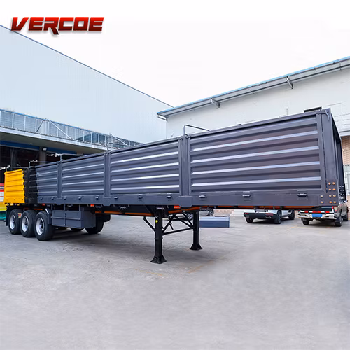 Tablero lateral de 3 ejes/pared lateral/valla/pared lateral/semirremolque lateral abatible con plataforma abatible